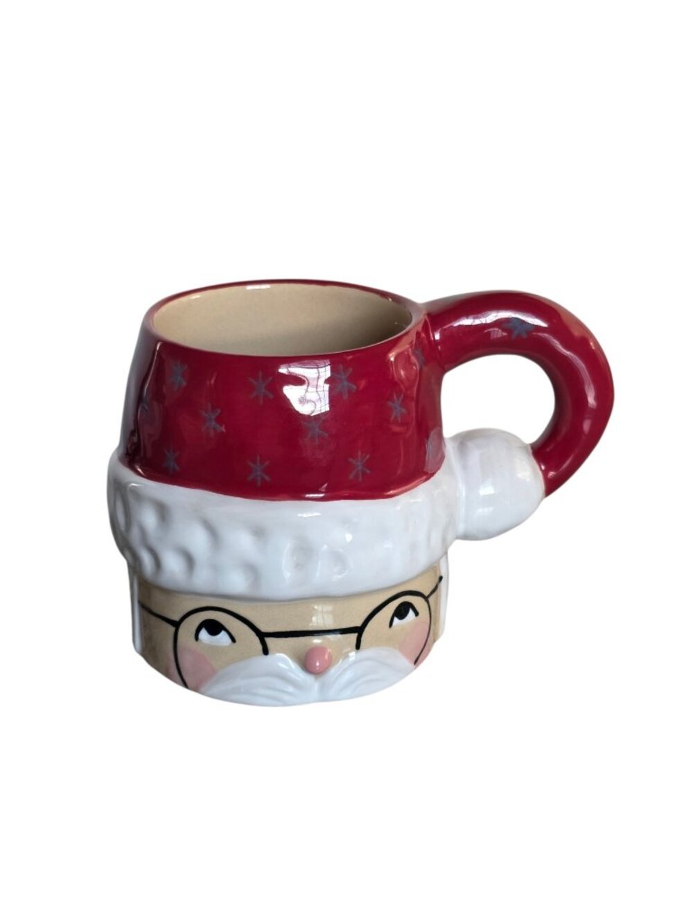 Anthropologie Mr. Santa Christmas Mug 4"H, 3.75"W by Isabela Dos Santos